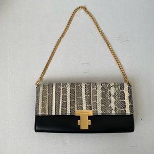 Tory Burch Black and Tan Clutch